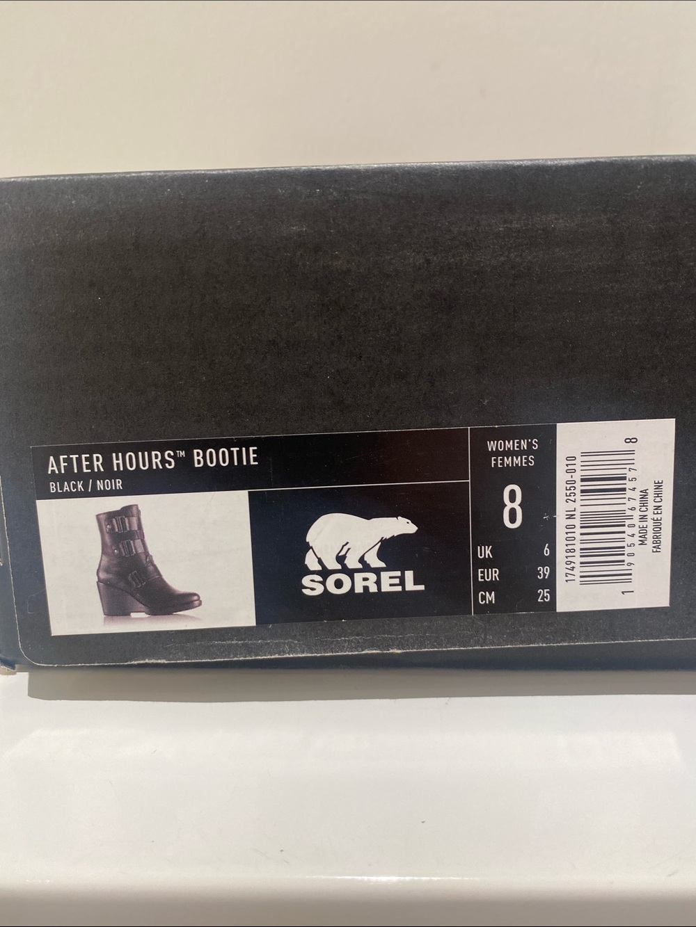 NIB Sorel After Hours Black Boots Wedge Ankle Boots Size 8 - Picture 12 of 12